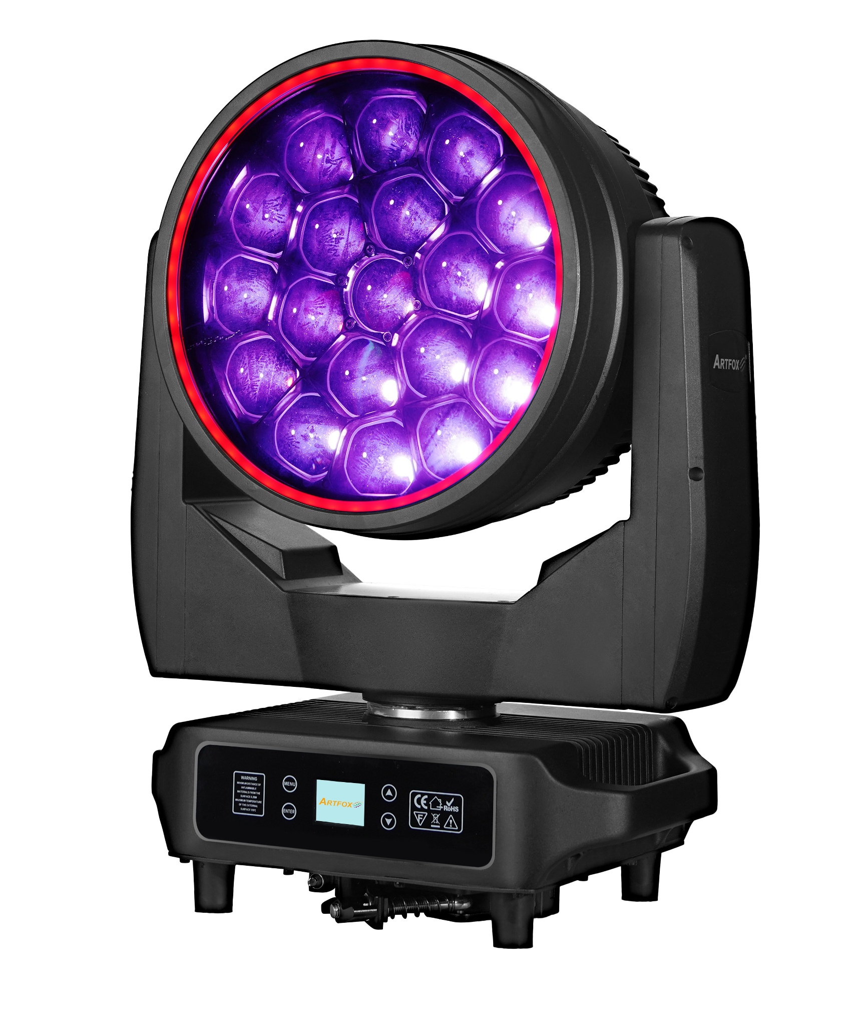 LED Moving Head:Beam Wash 2-in-1, 19x40w RGBW, Pixel Tech, IP65 outdoor, LED Ring